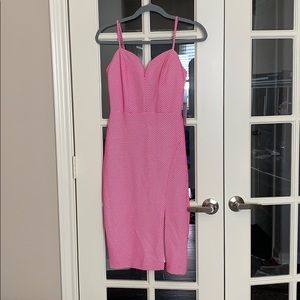 Mid pink print dress